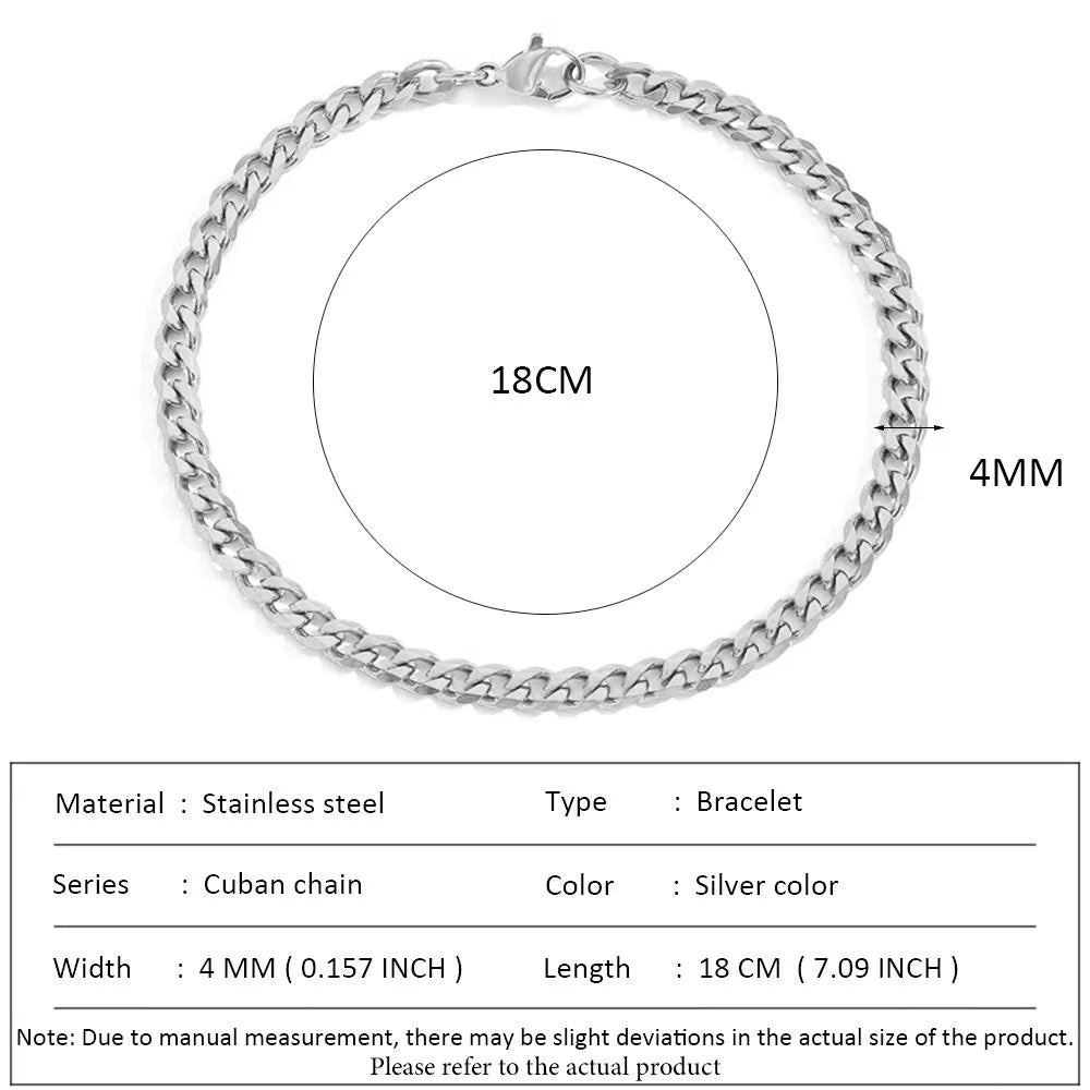 Classic Snake Chain Bracelets for Women Trend Fashion Stainless Steel Cuban Chain Bracelet Trendy Woman Gifts Jewelry
