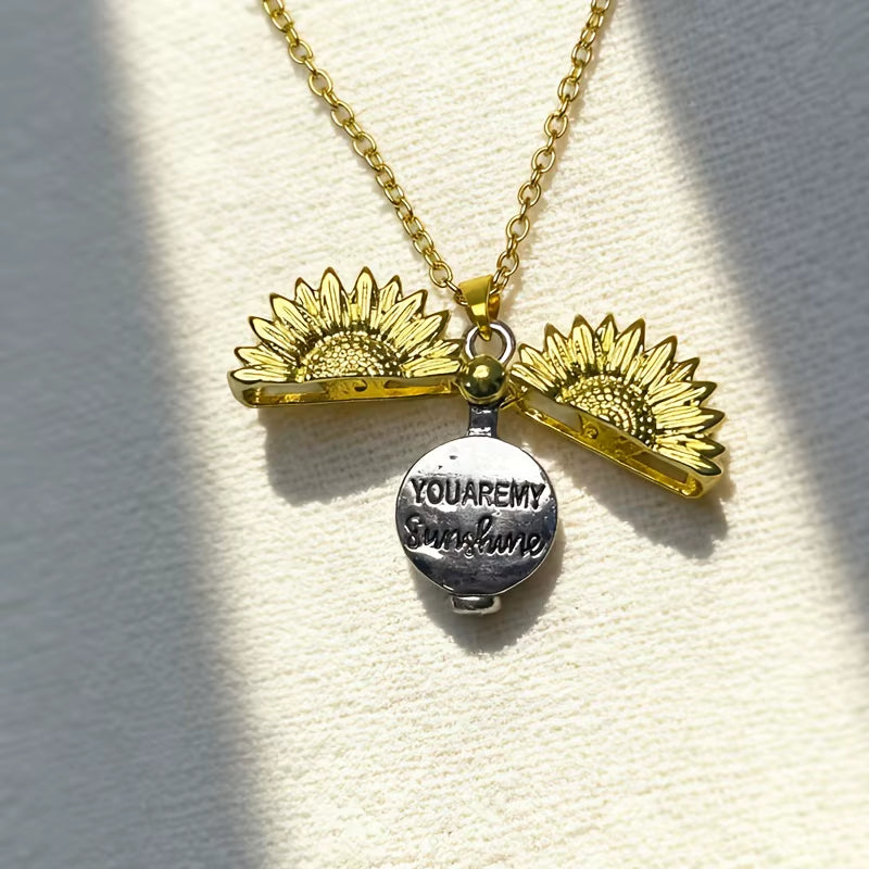 1Pcs You Are My Sunshine Sunflower Pet Urn Ashes Ash Ash Necklace