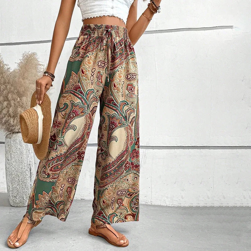 Issara Bohemian Print Pants - Embrace Your Free-Spirited Style with Vibrant Comfort