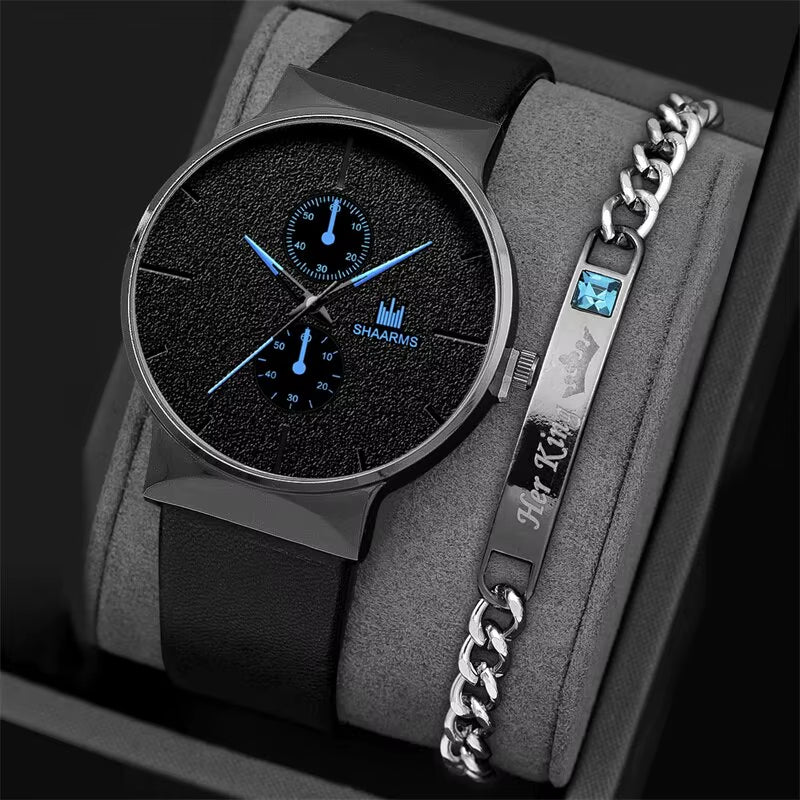 Elevate Your Style with the 2-Piece Set of Luxury Men's Quartz Sports Watches - Perfect for Business and Casual Occasions