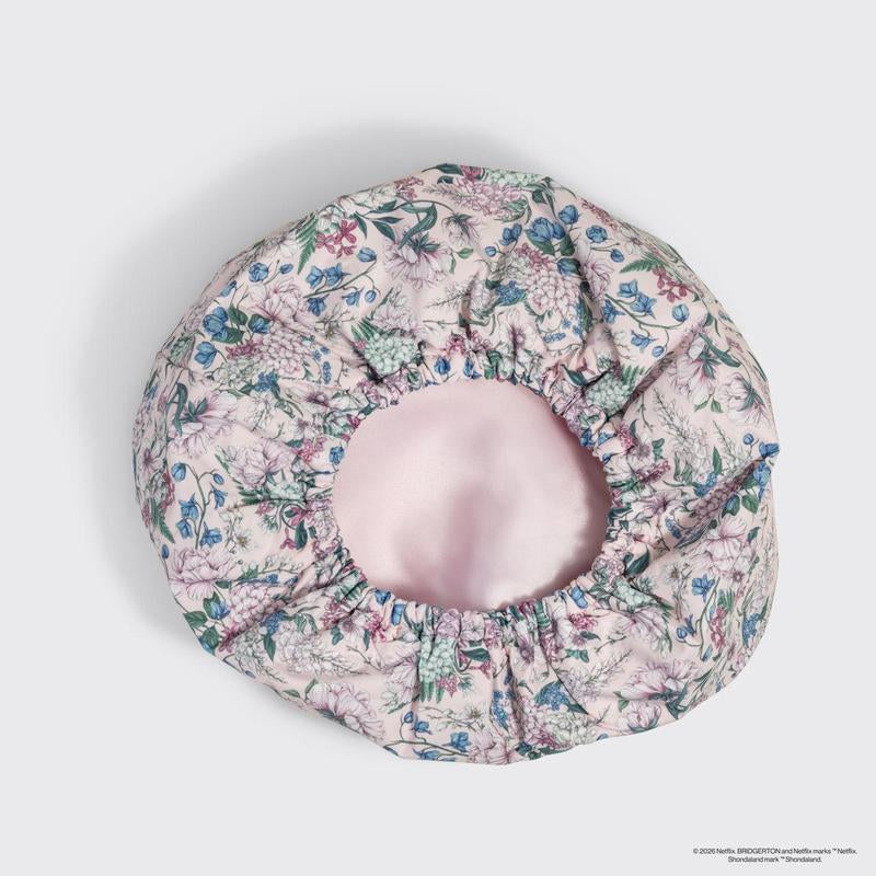 Bridgerton X Kitsch Satin-Lined Flexi Shower Cap in Wisteria