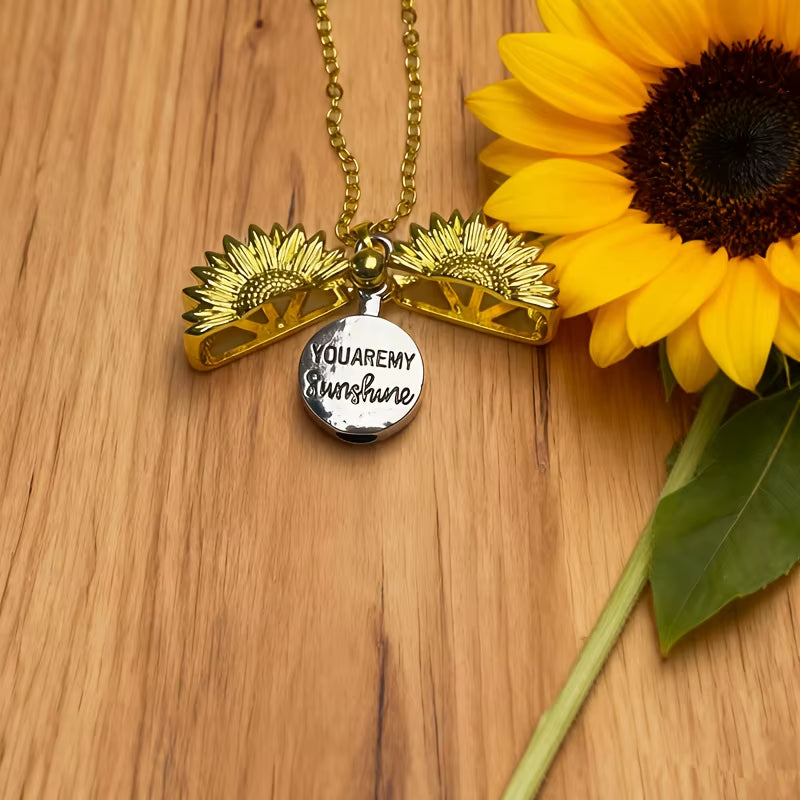 1Pcs You Are My Sunshine Sunflower Pet Urn Ashes Ash Ash Necklace