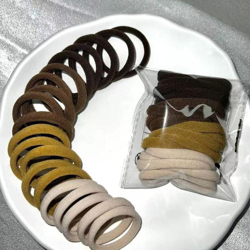 20PC Simple Style Plain Color Hair Tie Set, Casual Versatile Hair Accessories for Women & Girls, Minimalist Headwear Suitable for Thick Hair