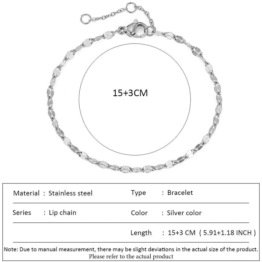 Classic Snake Chain Bracelets for Women Trend Fashion Stainless Steel Cuban Chain Bracelet Trendy Woman Gifts Jewelry