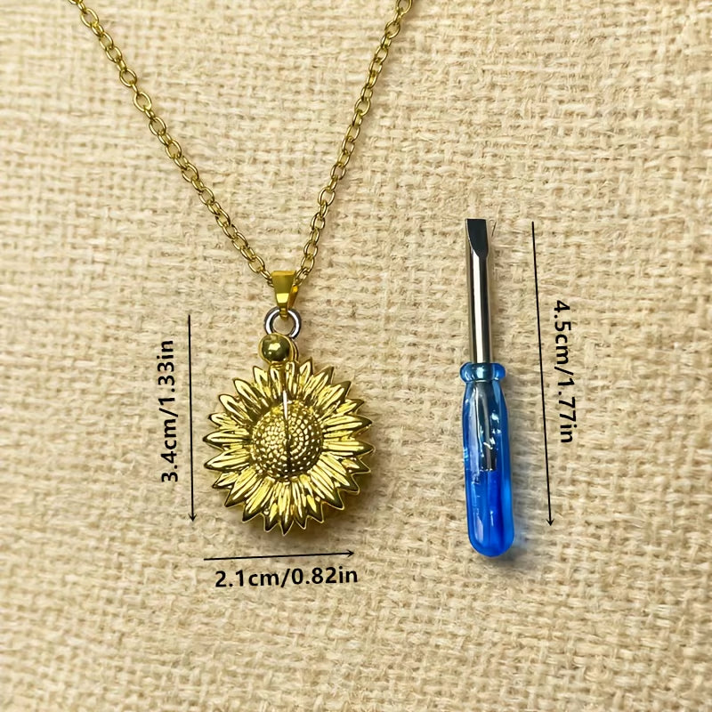1Pcs You Are My Sunshine Sunflower Pet Urn Ashes Ash Ash Necklace