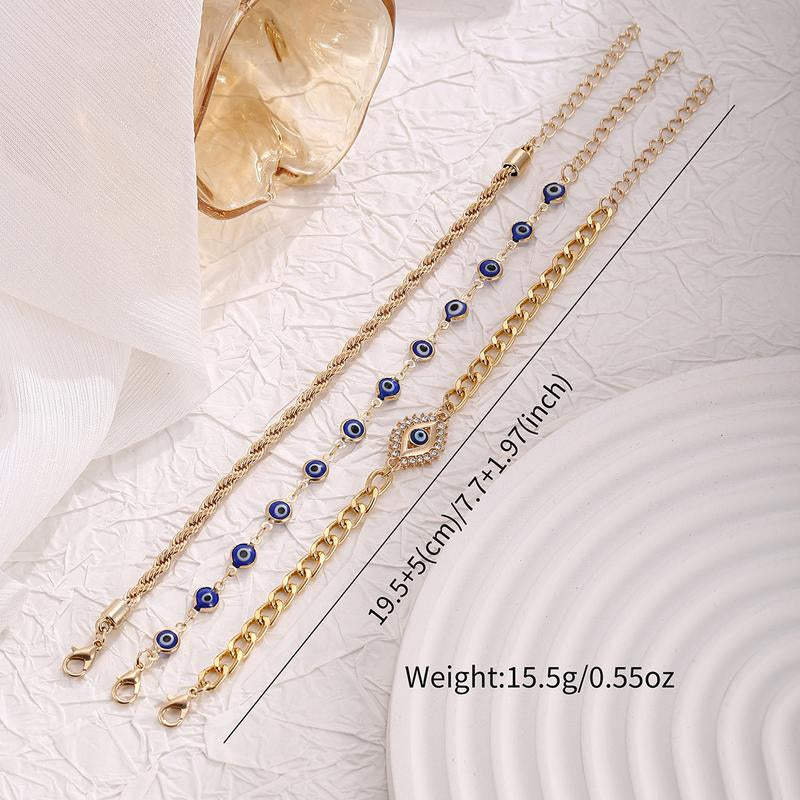 Evil Eye Bracelet Set for Women Simple and Stylish Jewelry 2026 New Design Trendy Bracelet Black Friday Gift Part Women'S Necklace Starburst Bracelety Fashion Jewelry Perfect Gift for Girls Women 18Th Birthday Gift