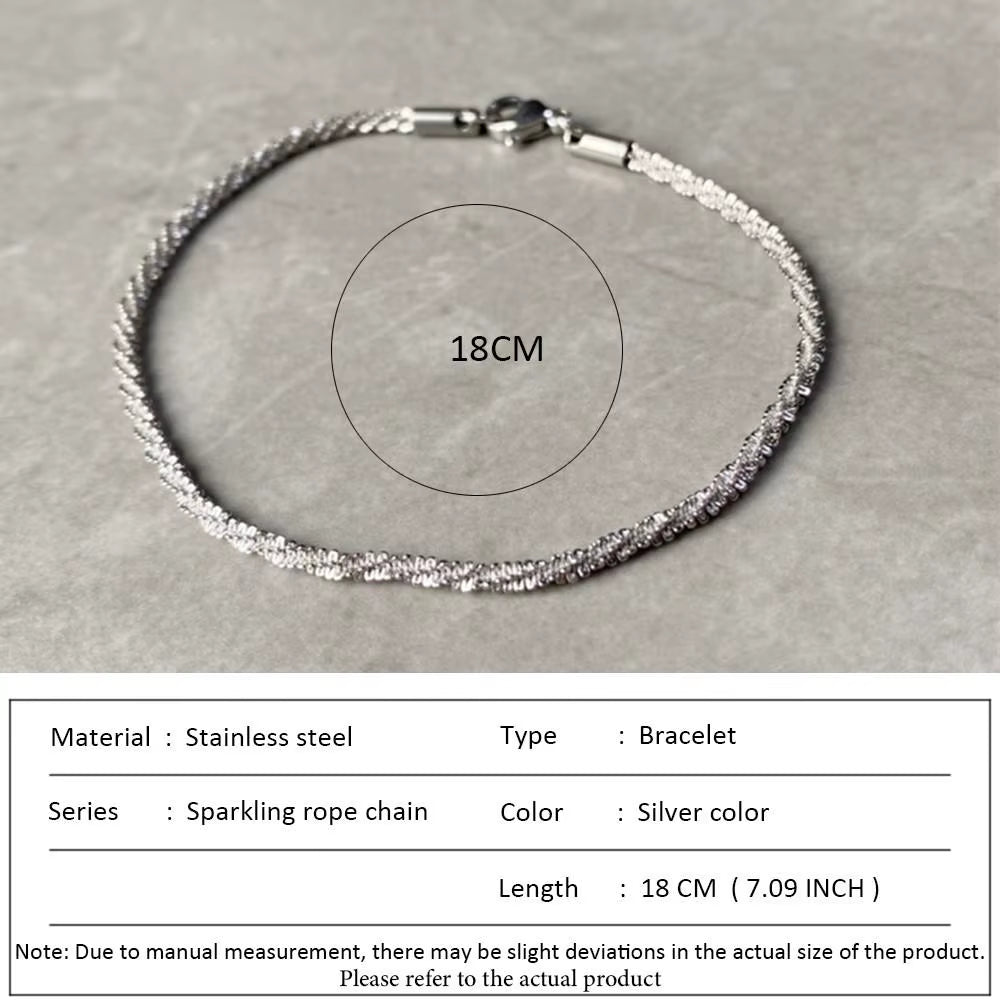 Classic Snake Chain Bracelets for Women Trend Fashion Stainless Steel Cuban Chain Bracelet Trendy Woman Gifts Jewelry