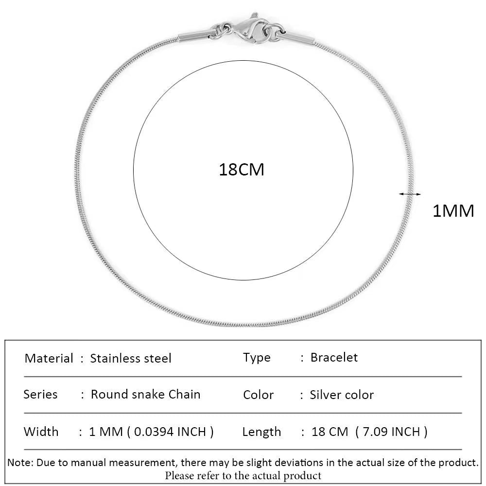 Classic Snake Chain Bracelets for Women Trend Fashion Stainless Steel Cuban Chain Bracelet Trendy Woman Gifts Jewelry