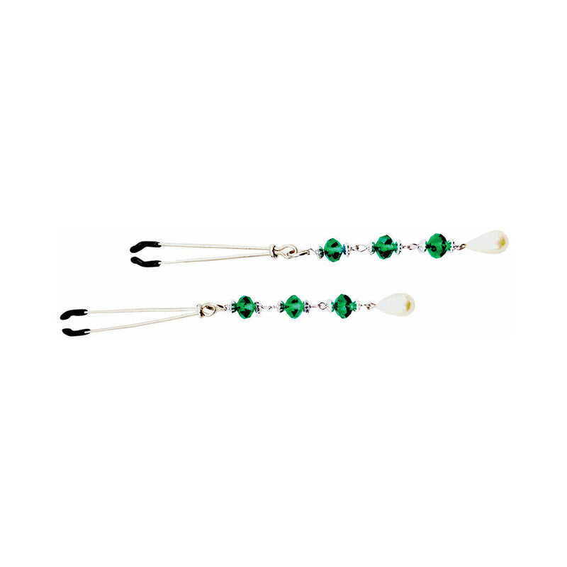 Bijoux de Nip Pearl Turquoise Beaded Nipple Clamps-1