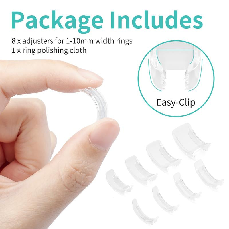 Transform Your Loose Rings with Our 8-Pack Ring Sizer Adjusters - Invisible, Comfortable, and Durable Resizers for Men and Women