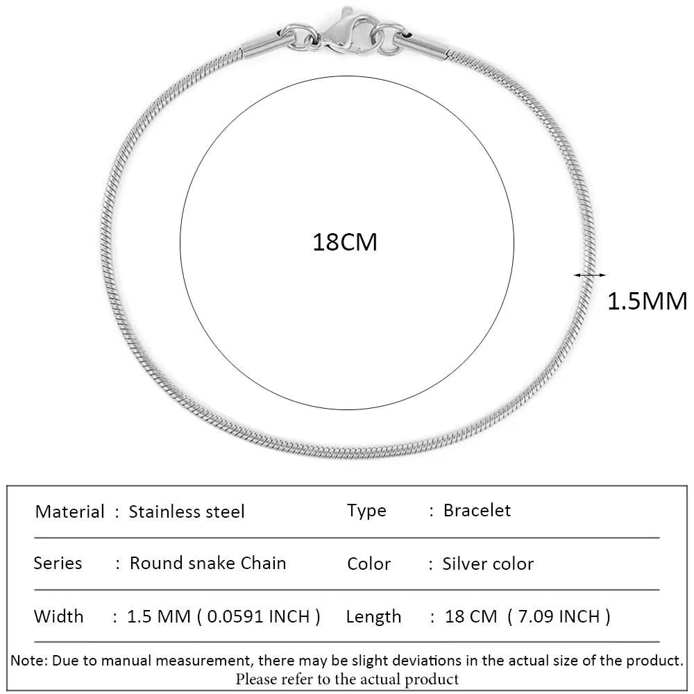 Classic Snake Chain Bracelets for Women Trend Fashion Stainless Steel Cuban Chain Bracelet Trendy Woman Gifts Jewelry