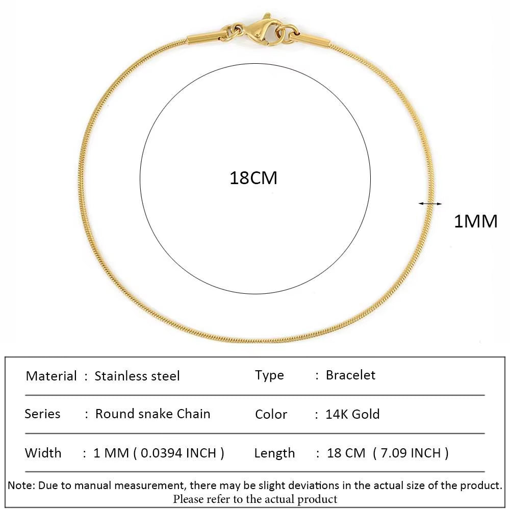 Classic Snake Chain Bracelets for Women Trend Fashion Stainless Steel Cuban Chain Bracelet Trendy Woman Gifts Jewelry