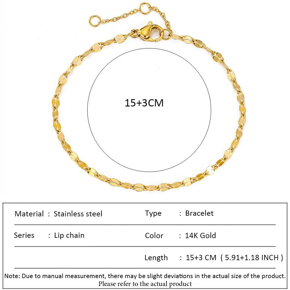 Classic Snake Chain Bracelets for Women Trend Fashion Stainless Steel Cuban Chain Bracelet Trendy Woman Gifts Jewelry