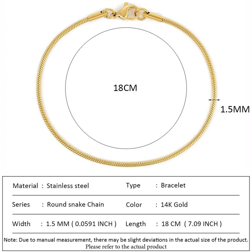 Classic Snake Chain Bracelets for Women Trend Fashion Stainless Steel Cuban Chain Bracelet Trendy Woman Gifts Jewelry