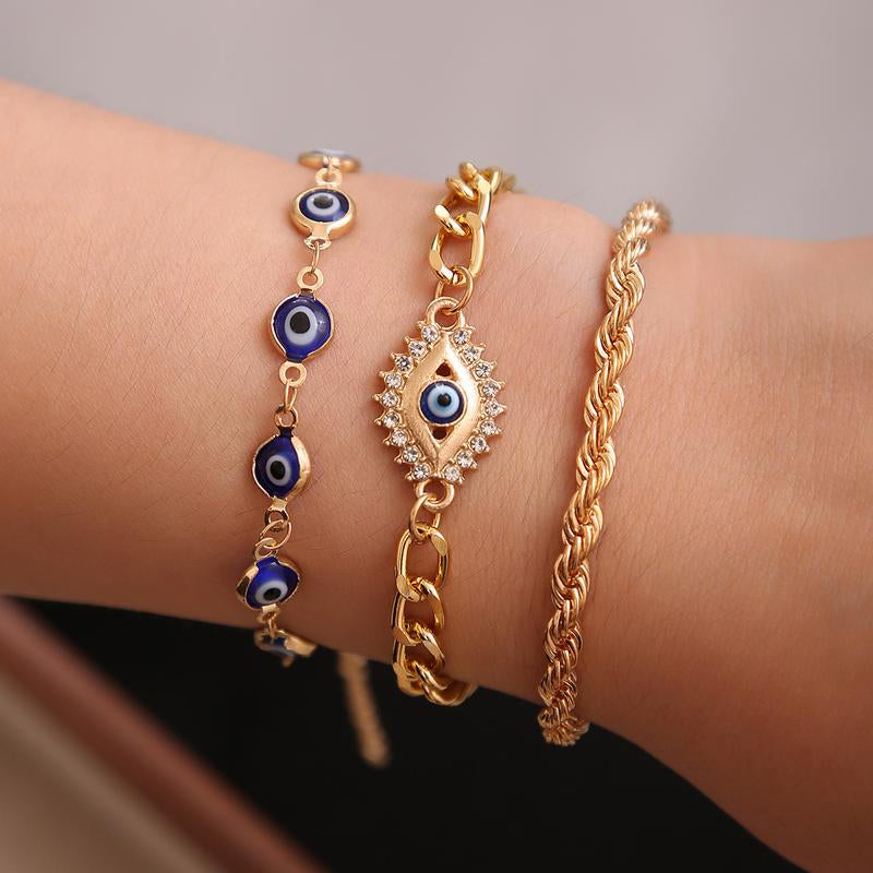 Evil Eye Bracelet Set for Women Simple and Stylish Jewelry 2026 New Design Trendy Bracelet Black Friday Gift Part Women'S Necklace Starburst Bracelety Fashion Jewelry Perfect Gift for Girls Women 18Th Birthday Gift